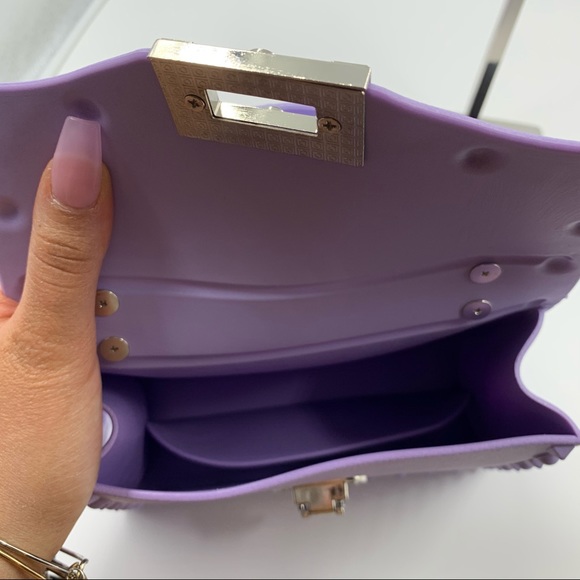 Studded Crossbody Satchel / Mini Purse - Lavender - Picture 7 of 8